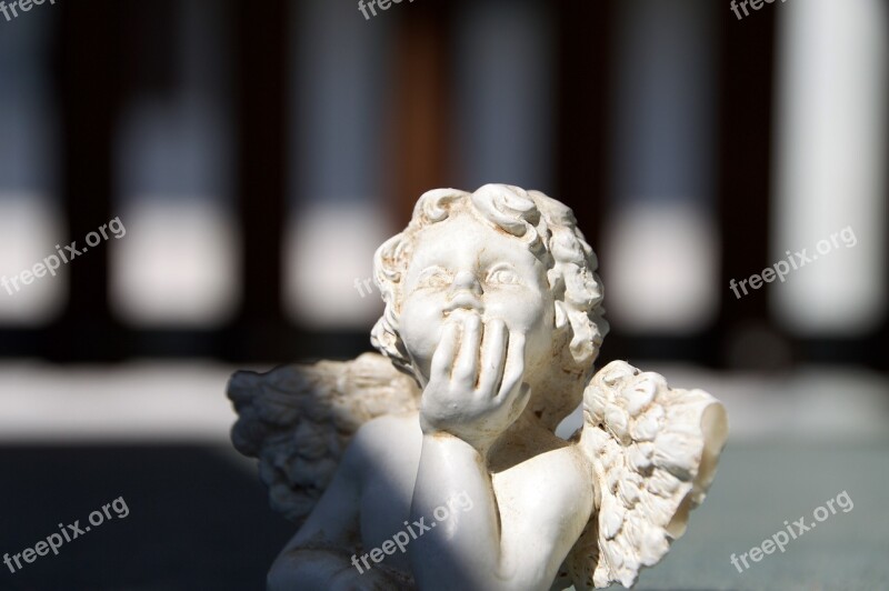 Angel Thoughtful Light Balcony Figure