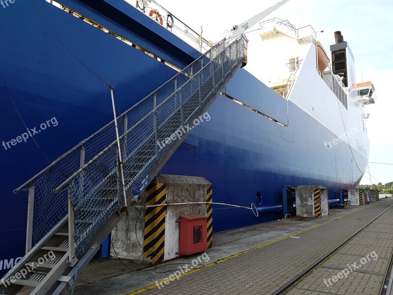 Frachtschiff Port Container Ship Freighter Gangway