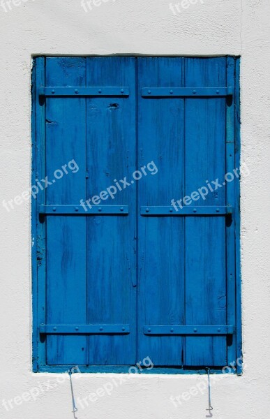 Window Wooden Old Blue Village