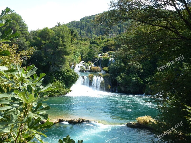 Croatia Waterfall National Park Dalmatia Waterfalls Cascade