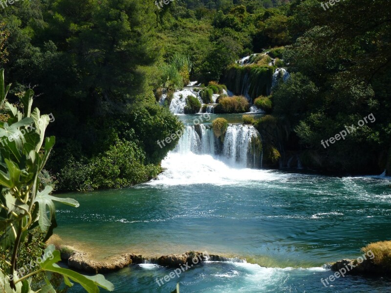 Croatia Waterfall National Park Dalmatia Waterfalls Cascade