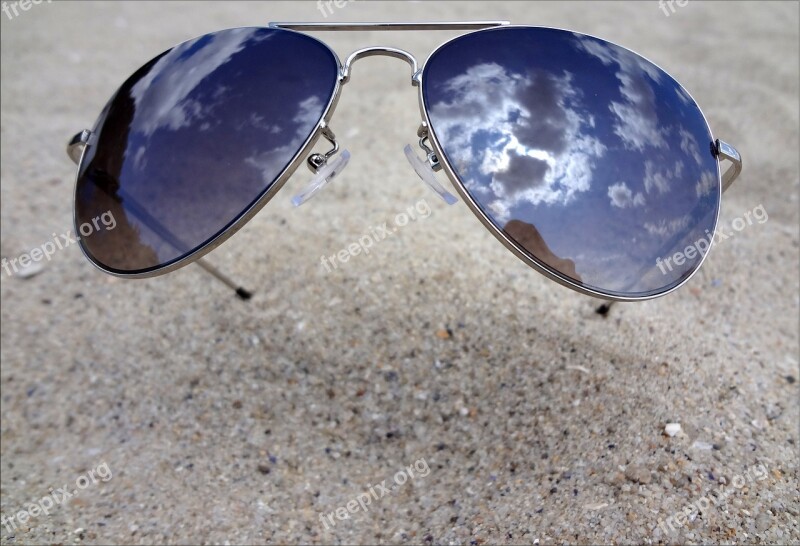 Sun Glasses Sand Reflection Free Photos