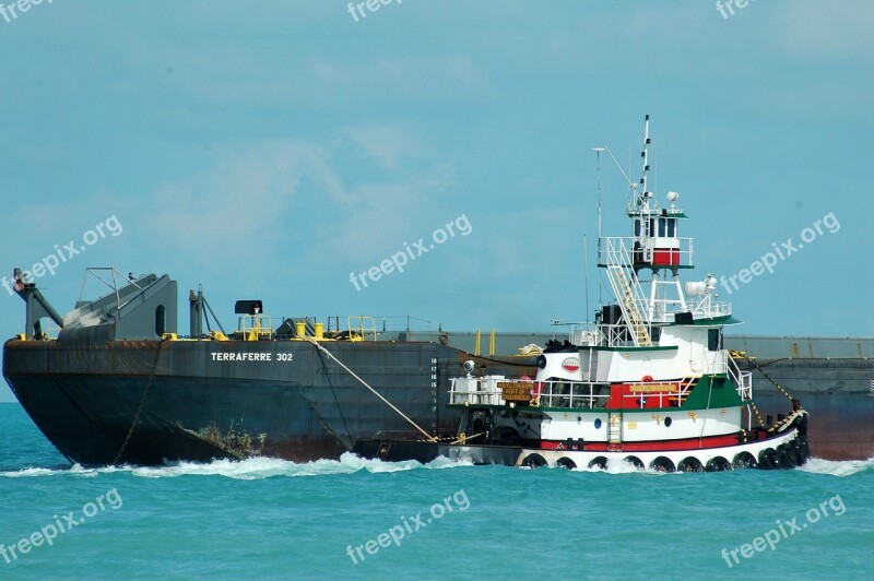 Tug Boat Barge Towing Boat Water