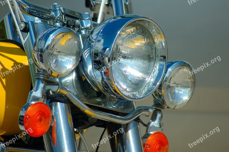 Motorcycle Biker Lights Chrome Motorbike