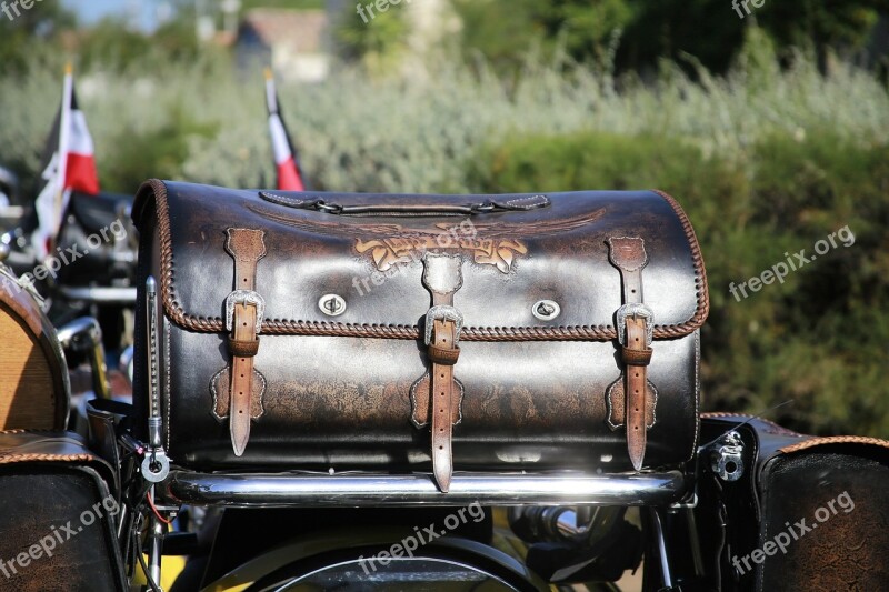 Motorcycle Biker Two Wheels Pannier Leather