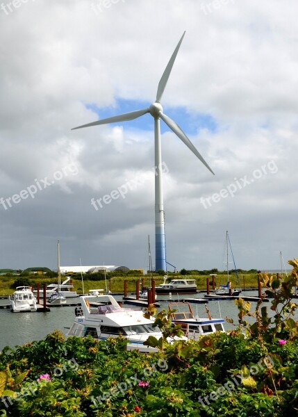 Pinwheel Wind Energy Wind Power Borkum Harbor Free Photos