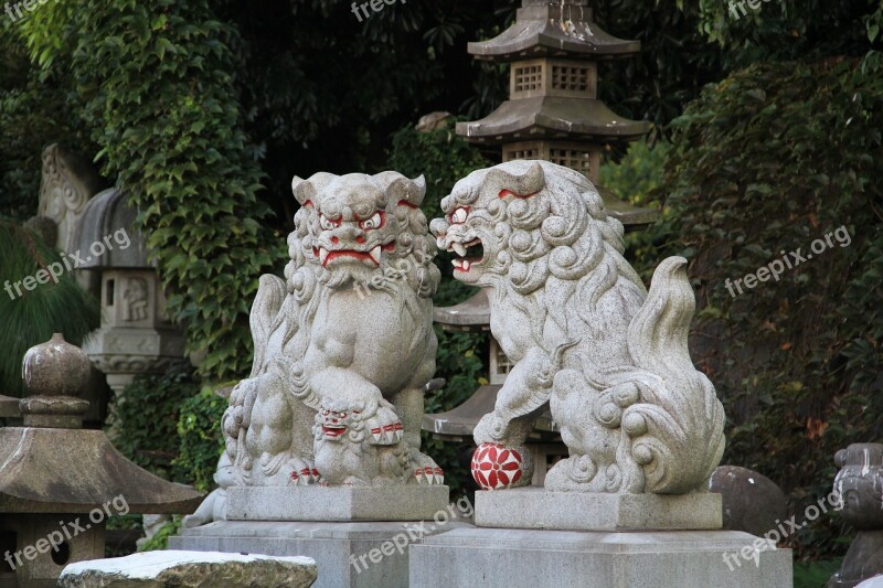 Dog Sculpture Shisa Okinawan Mythology Guardian Dogs