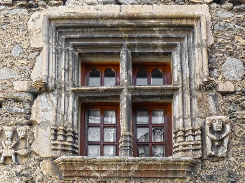 Window Sculpted Stone Medieval Historical Arties