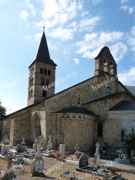 Arties Romanesque Church Cemetery Val D'aran