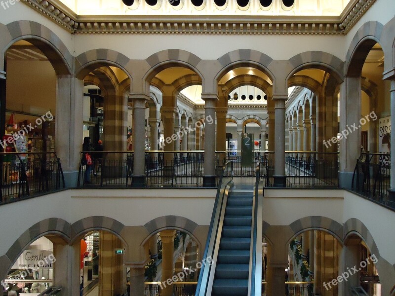 Shopping-mall Shopping-centre Amsterdam Escalator Archways