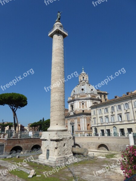 Rome Forum Ruins Trajan's Column Free Photos