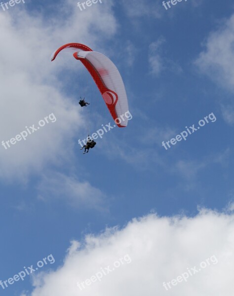 Paragliding Clouds Sky Blue Free Photos