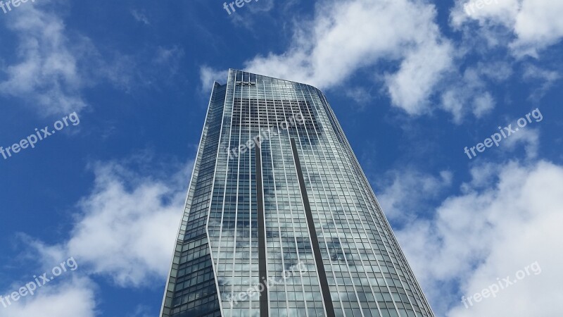 Skyscraper Reflection Tokyo Japan Clouds