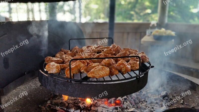 Barbecue Meat Grill Embers Cooking