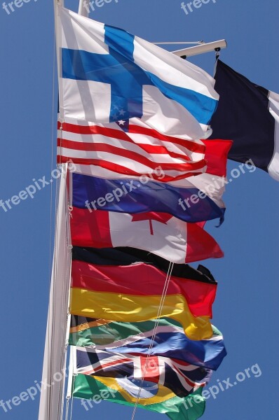 Flags Nations Waving Flying Canada