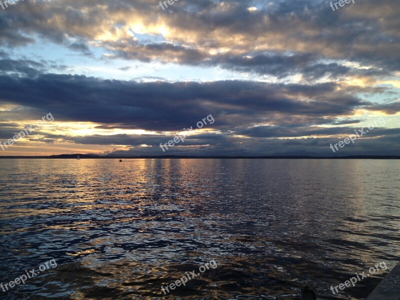 Seattle Puget Sound Storm Clearing Free Photos