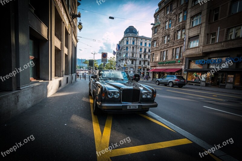 Parking Rolls Royce Zurich Switzerland Free Photos