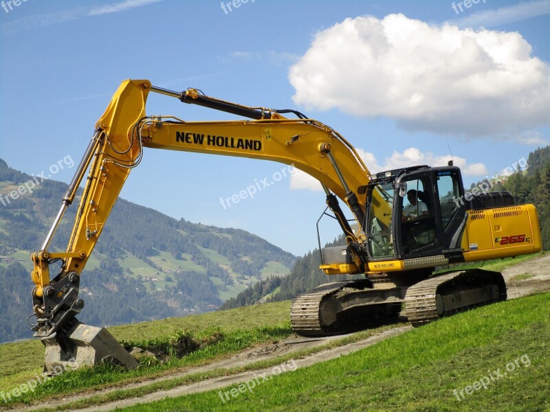 Excavators Construction Work Site Vehicle Demolition