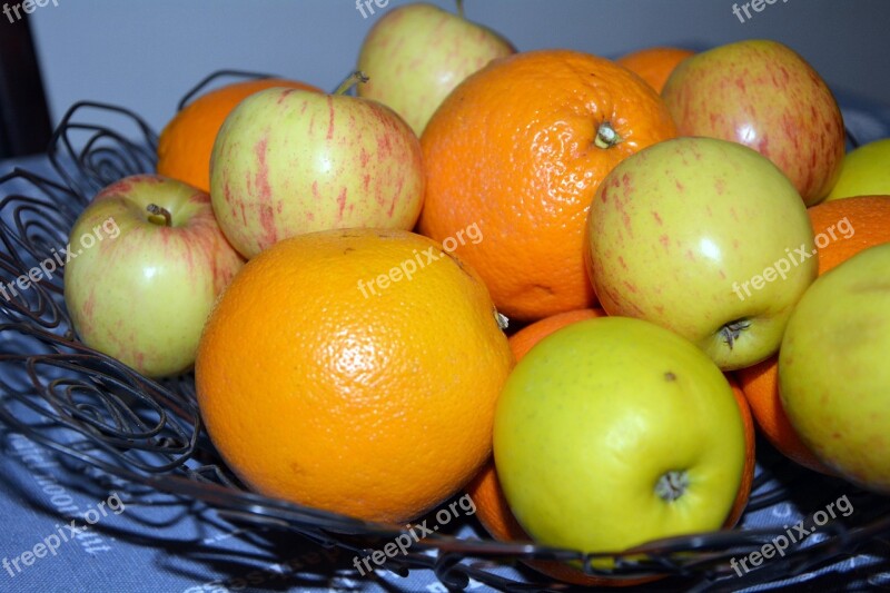 Fresh Fruit Apples Oranges Fruit Bowl Free Photos