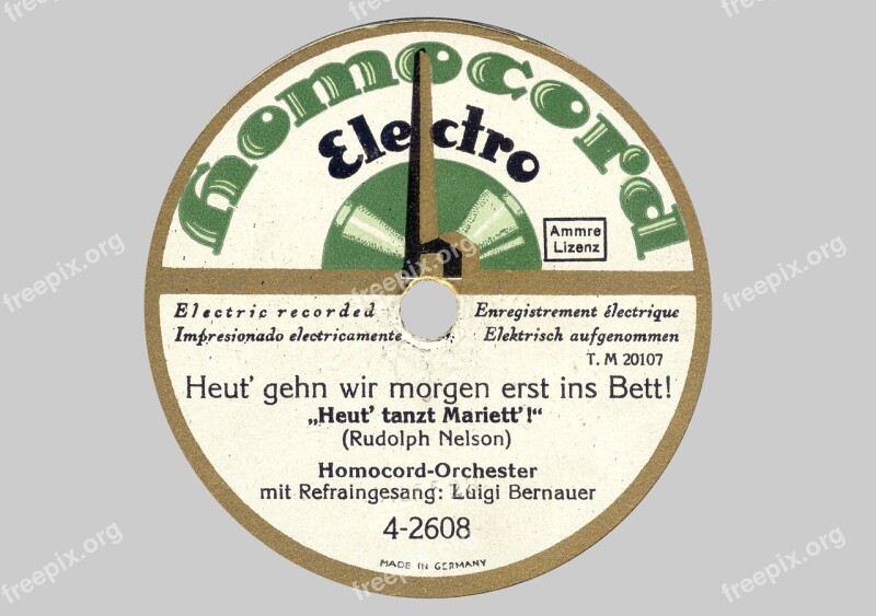 Shellac Disc Shellac 78rpm Label Homo Cord