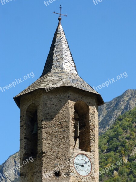 Bell Tower Romanesque Pyrenee Catalunya Llessui Free Photos