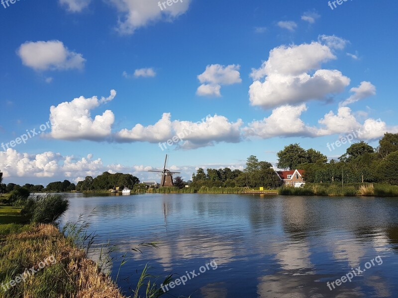 Amstel River Amsterdam Landscape Blue Sky