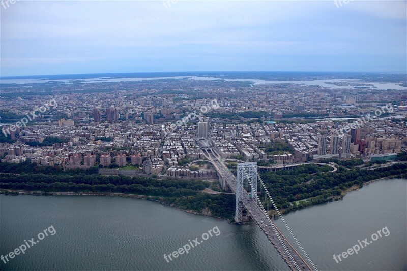 George Washington Bridge New York City City Bridge River