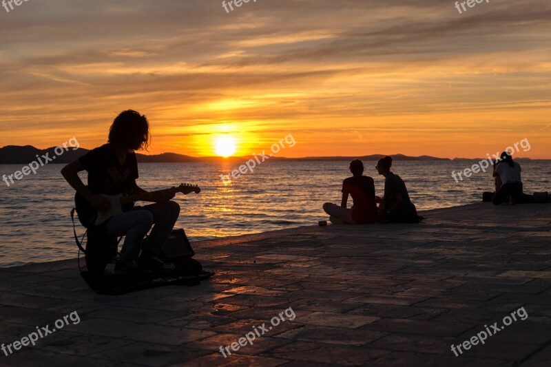 Zadar Croatia Sunset Adriatic Free Photos