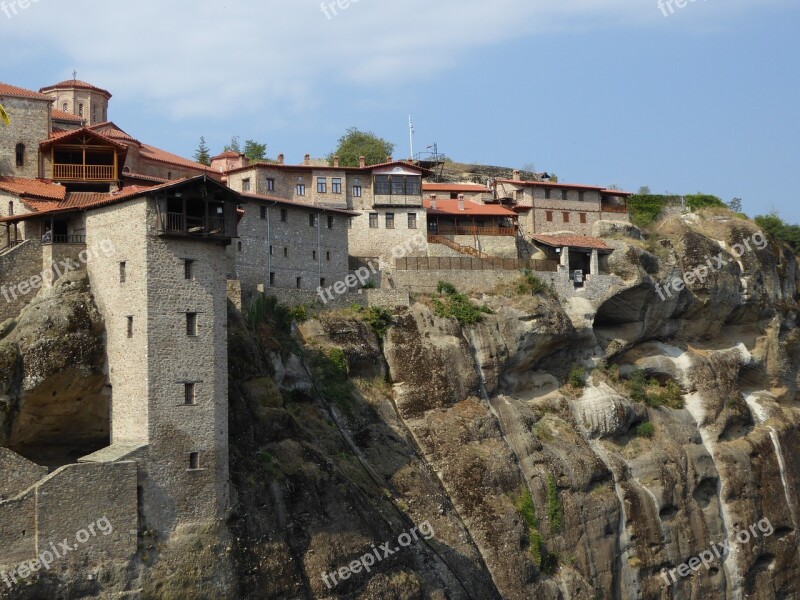 Monastery Large Monastery Meteora Greece Free Photos