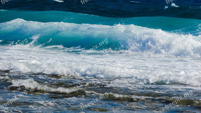 Wave Smashing Sea Beach Nature