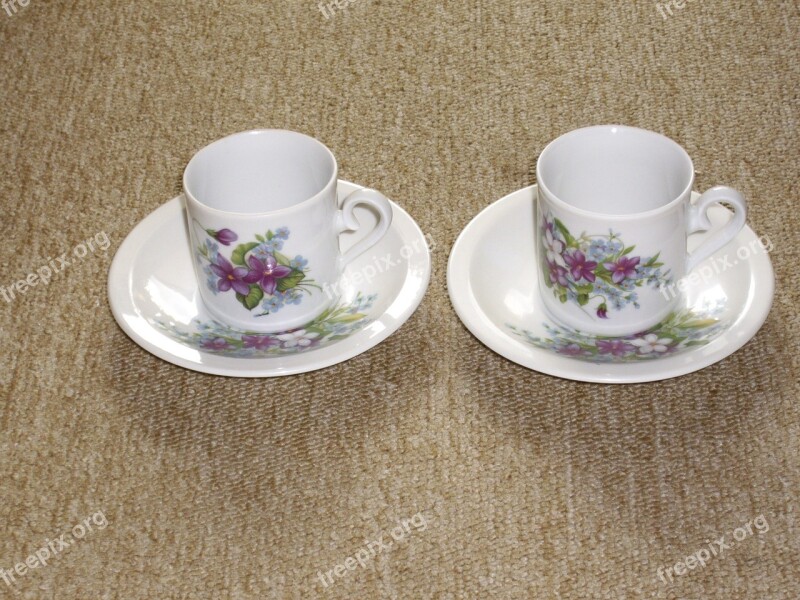 T Saucers Coffee Cup Porcelain Decor