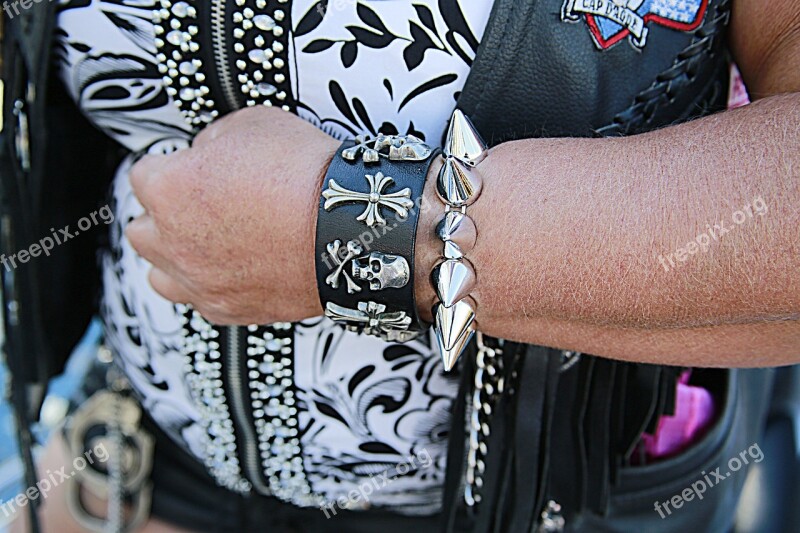 Jewelry Bracelet Leather Biker Female