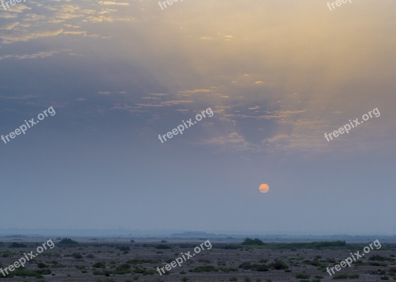 Sunrise Desert Sky Nature Landscape