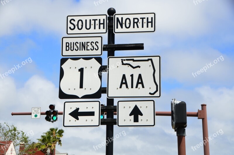 A1a Sign Route Florida East Coast Road