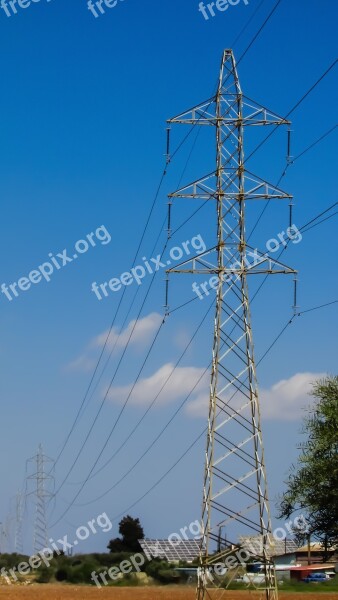 High Voltage Pylon Power Electricity Energy