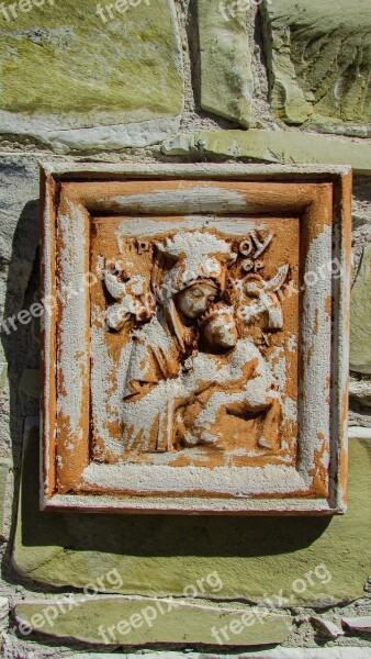 Panagia Icon Stone Engraving Monastery