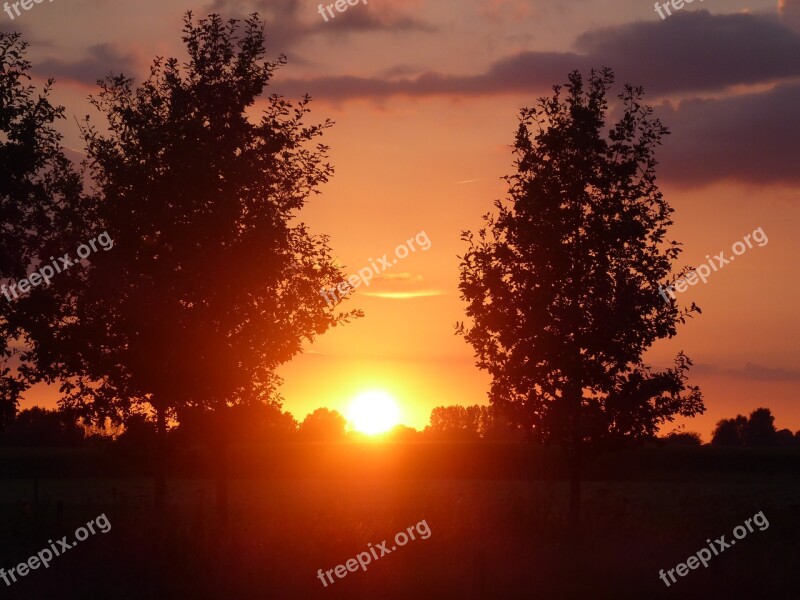 Summer Sunset Above Landscape Gelderland