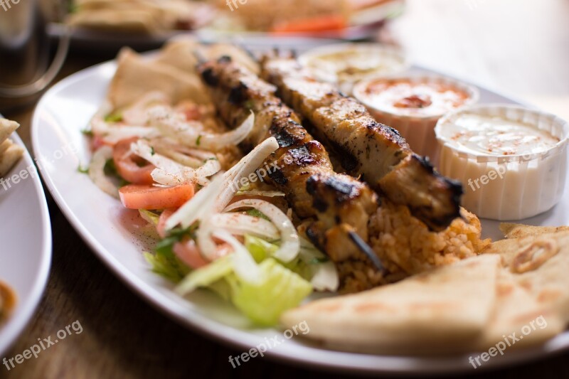 Souvlaki Authentic Greek Greek Food Mezes Free Photos