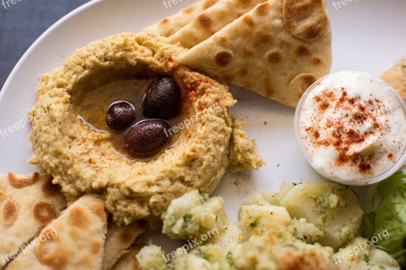 Hummus Authentic Greek Greek Food Mezes Free Photos