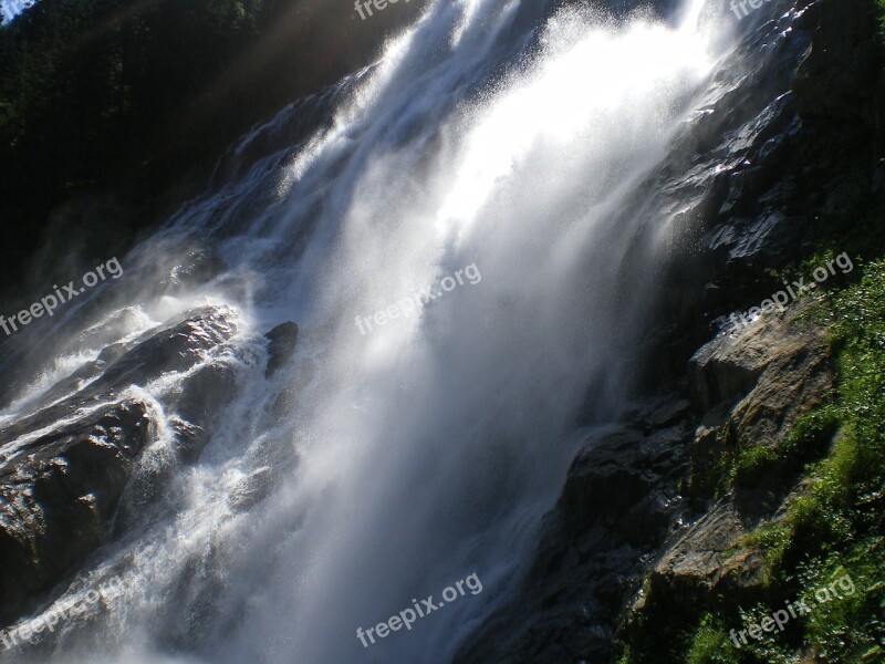 Waterfall Nature Austria Roaring Waterfall Free Photos