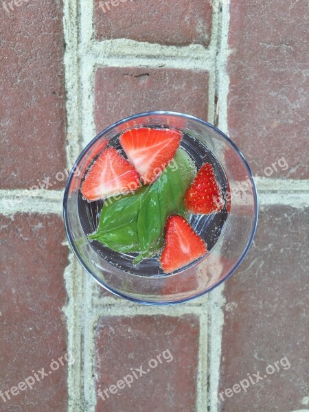 Fruit Water Strawberry Basil Healthy