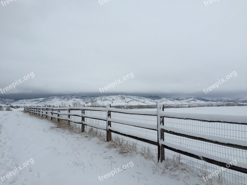 Snow Fence Winter Cold Frost