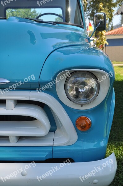 Oldtimer Chevrolet Blue Auto Vehicle