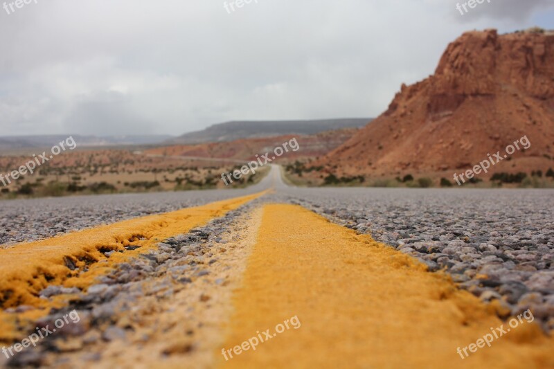 Open Road Highway New Mexico Road Travel