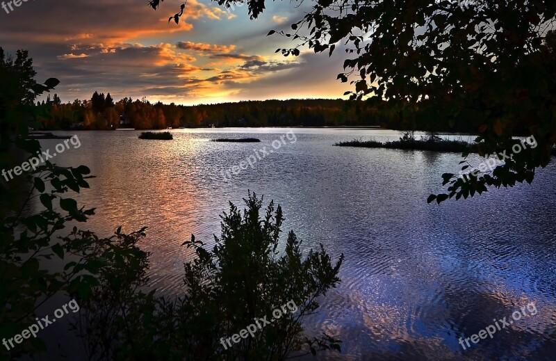 Landscape Sunset Twilight Nature Clouds