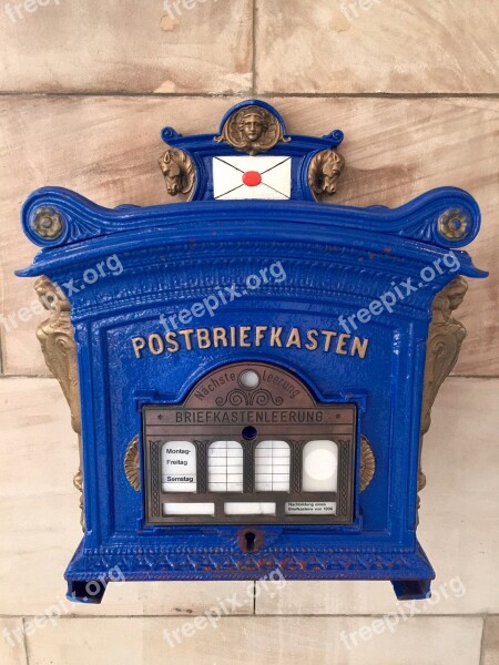 Mailbox Antique Post Letter Boxes Blue