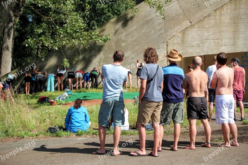 Men Stare Yoga Sport Goats