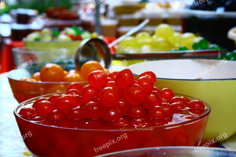 Candied Cherry Market Barcelona Fruit