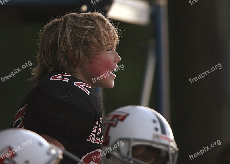 Football Player Youth Helmet Uniform Kid