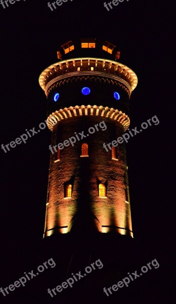 Led Lighting Water Tower Tower Borkum Water Supply